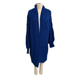 Vintage Allison Smith II Royal Blue Open Cardigan Sweater 20W/40 Soft Acrylic Kn